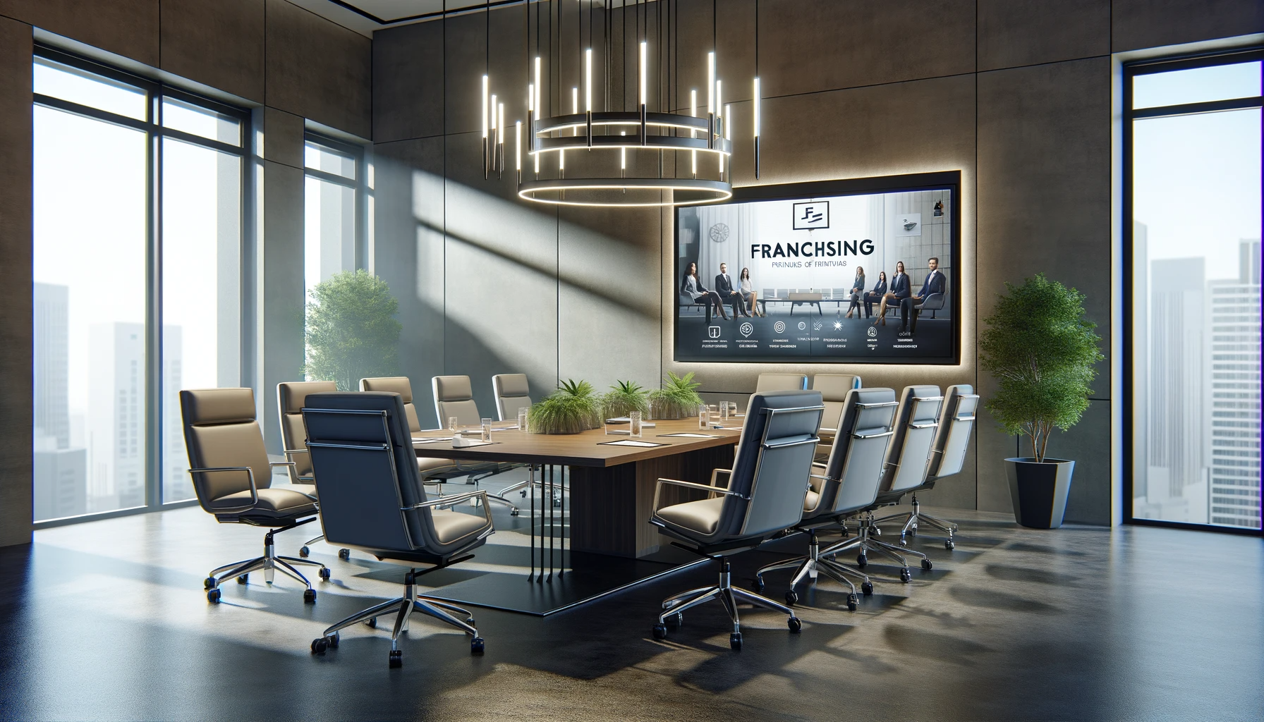 a franchise business model being presented at a franchise marketing meeting